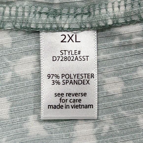 Active USA Dress Women's 2XL XXL Green Floral Knee Length Straps V-Neck Pullover - Picture 13 of 15